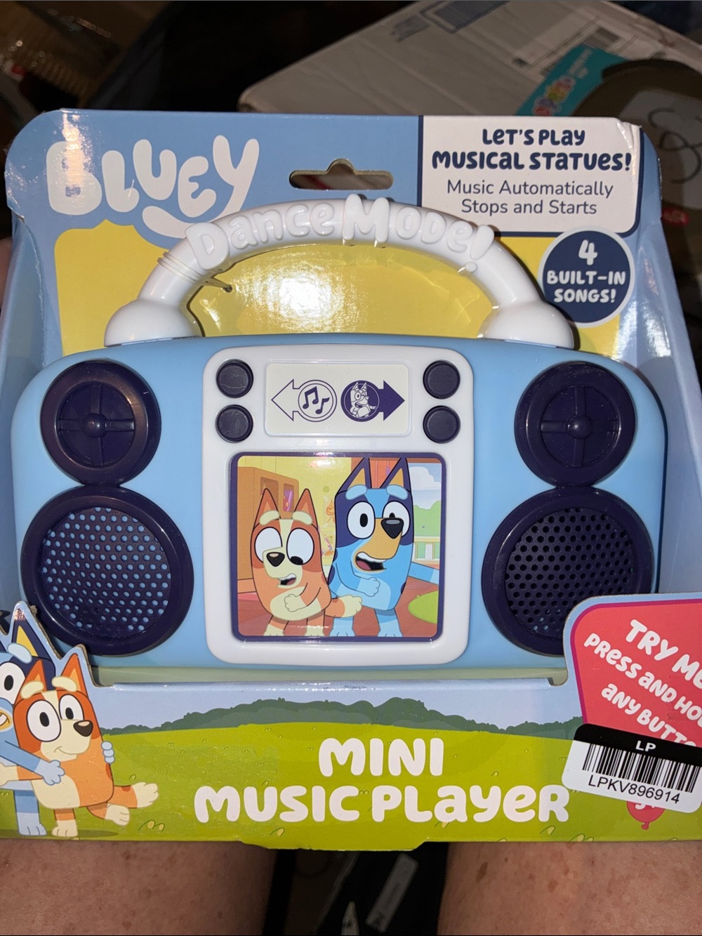 Bluey Mini Music Player - Light Blue Kids Boombox with Handle